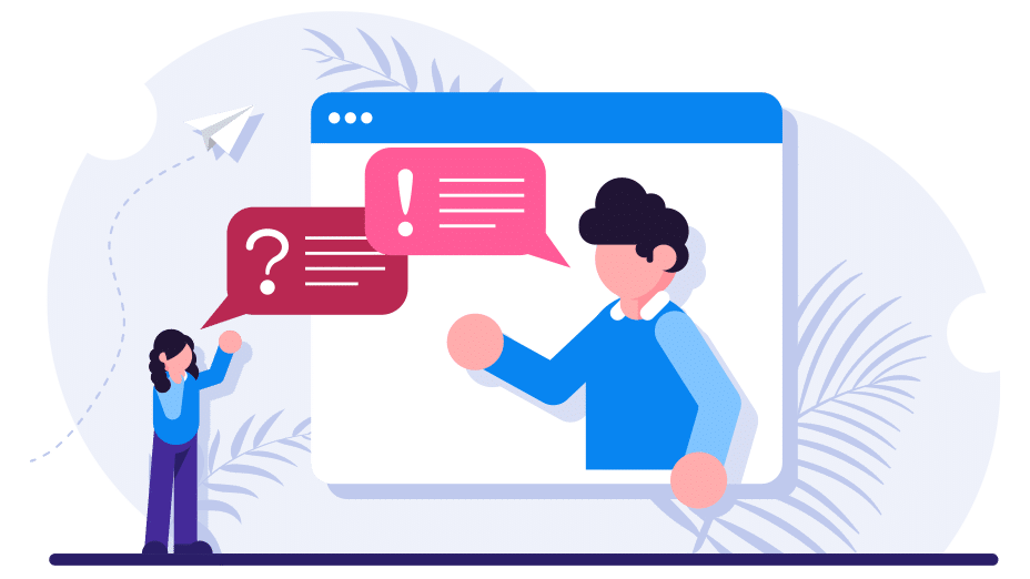 Person chattet mit anderer Person - Vektor Illustration für Zeugnis Übersetzen Tipps
